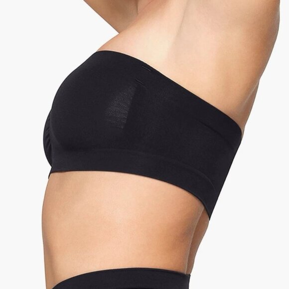 SKIMS Black Seamless Bandeau Bra XL - Picture 3 of 11